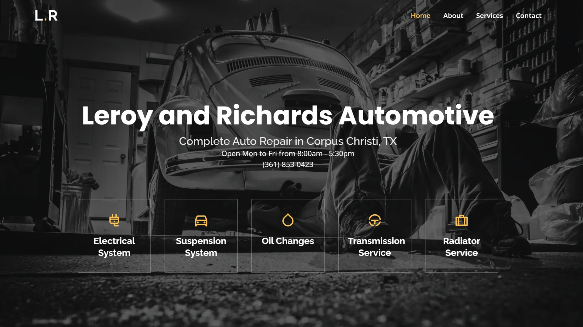 Leroy and Richards Automotive website snapshot