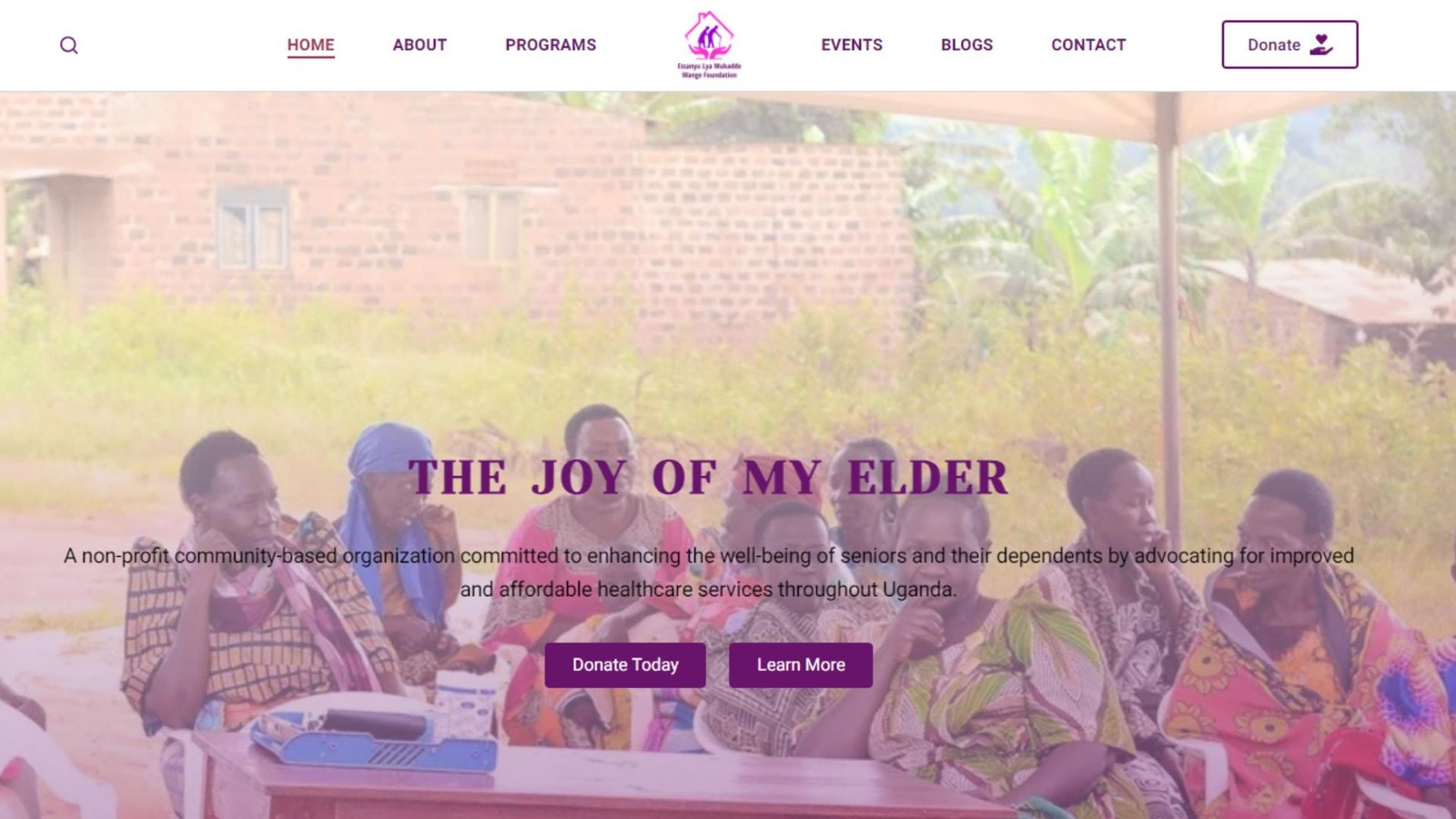 Screenshot for Essanyu lya Mukadde Wange website.