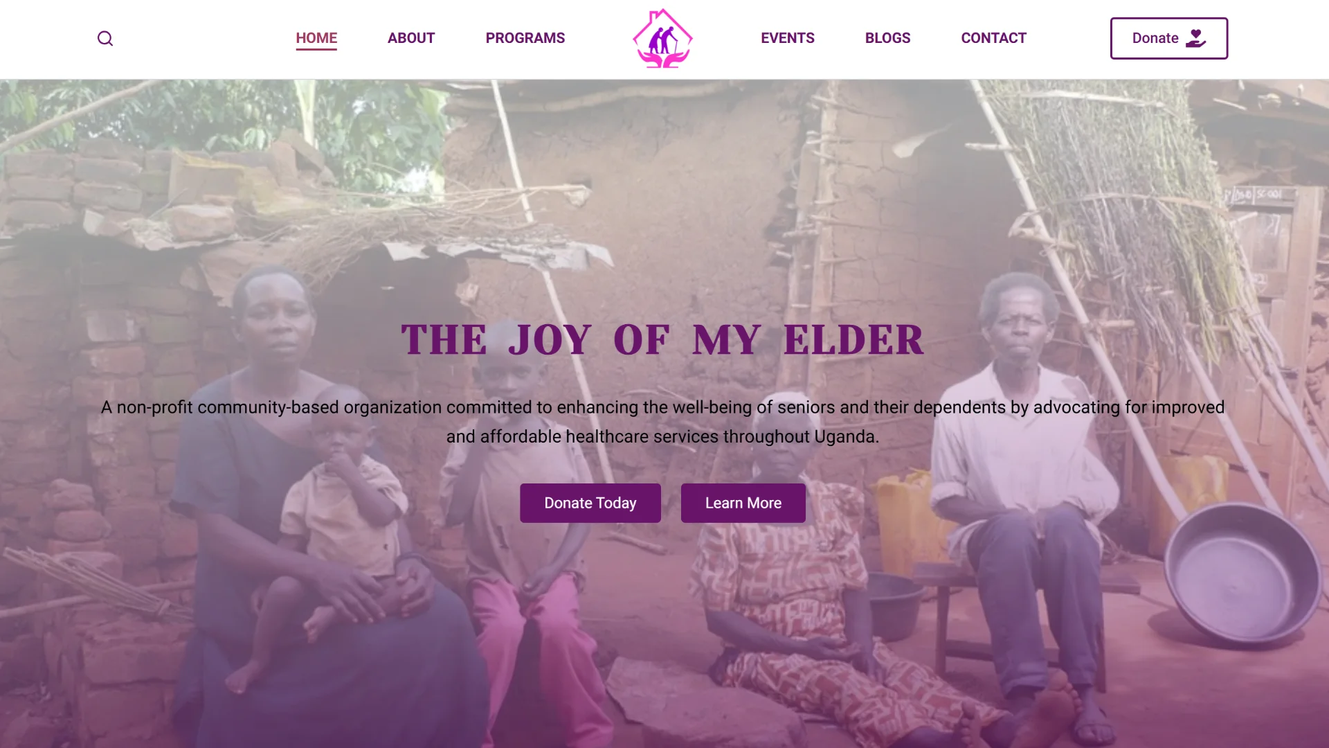 Mukadde Wange website snapshot