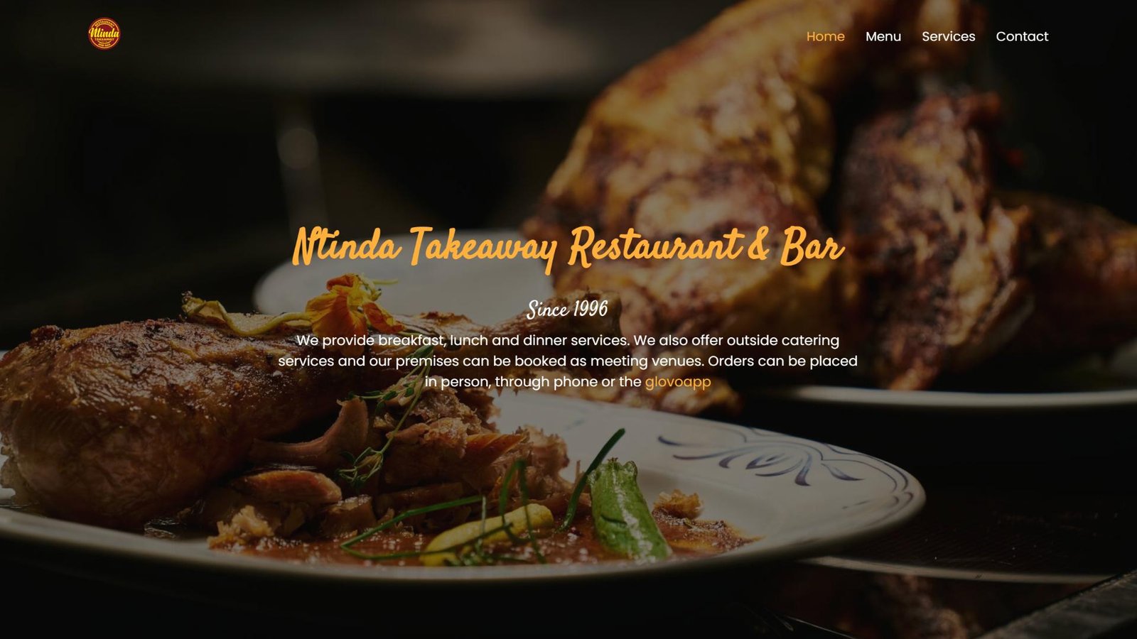 Screenshot for Ntinda Takeaway Restaurant and Bar website.